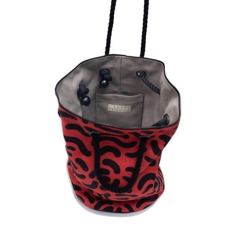 YARN＆COPPER　Linen bucket bag 'Dalston' Red