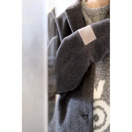 Thomas magpie angora shaggy long coat  c.gray