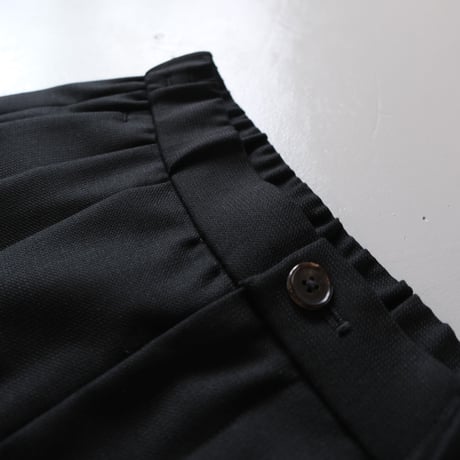 BATONER　Women  DRY WOOL PIQUE TWO TUCK WIDE PANT　BLACK　BN-22FL-010