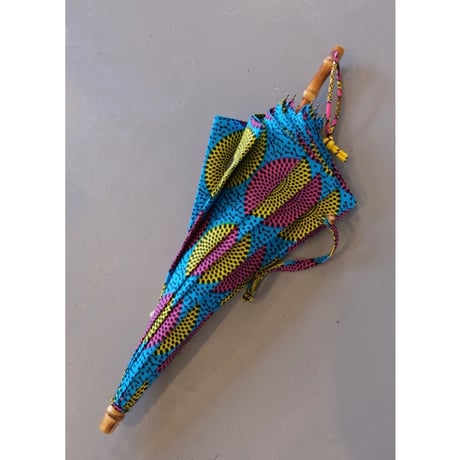 bonbonstore　アフリカンバティックバンブーバングル日傘　24007-16