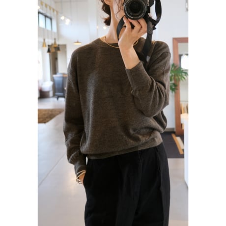 BATONER　WOMEN    RAMIE WOOL CREW NECK   BN-25FL-001