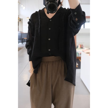 SINME フリルシャツ SS16-05  ブラック