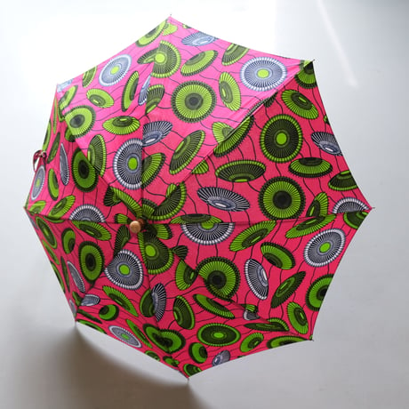 bonbonstore　アフリカンバティック長傘(日傘）桜ハンドル　BON-22005C