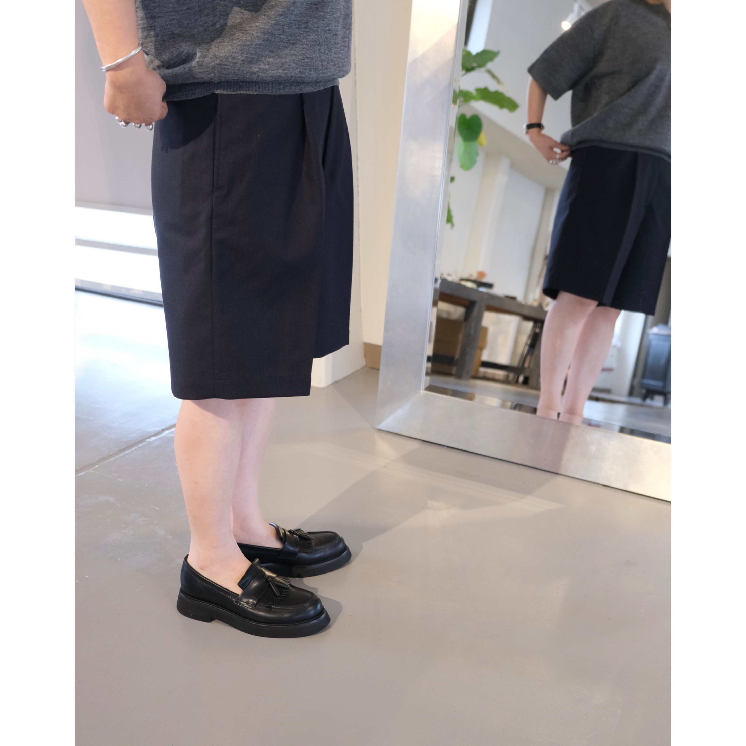 BATONER MEN SUMMER WOOL ONE TUCK SHORTS BN-26