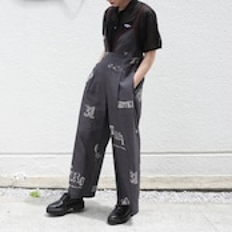 Thomas Magpie C/Linen PRINT overall 美品 Thomas Magpie C/Linen PRINT overall【2252312】 | THOMAS MAGPIE