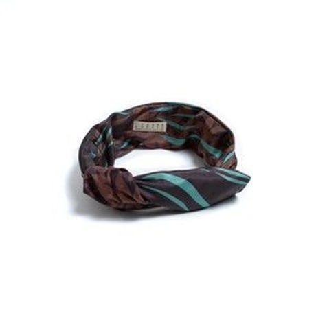YARN&COPPER     Silk headband 　'Sea bed'　 green ヘッドスカーフ