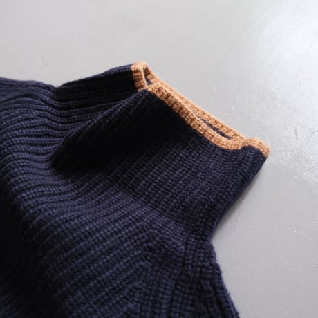 SINME　シンメ　ボトルネックタートル　S21-AW-12　NAVY×CAMEL