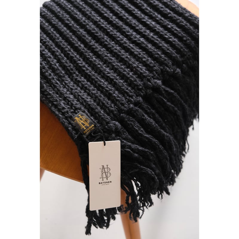 期間限定価格‼️美品❗️【バトナー】フリンジマフラー　ワイド BATONER FRINGE MUFFLER LONG | geep