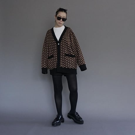 THOMASMGPIE　トーマスマグパイ　BLOCK W　JACQUARD　CARDIGAN　2213708