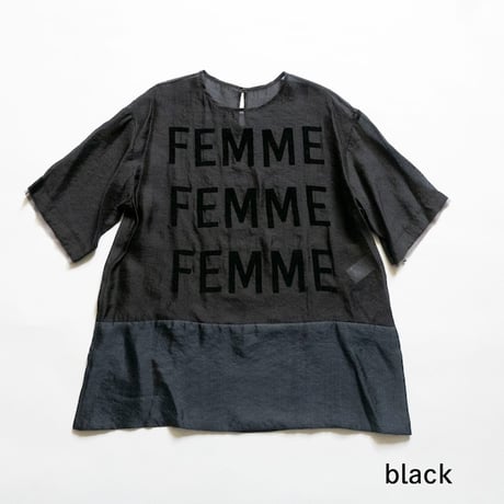 THOMAS MAGPIE　FEMME sheer logo top【2242106】