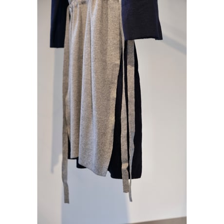 NAKAGAMI   カシミヤ混ニッチュニック  gray × navy