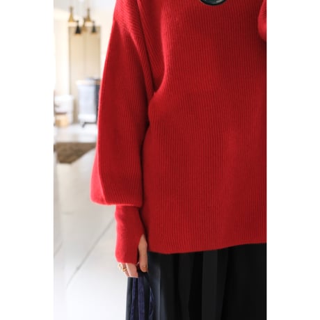 BATONER Woman CASHMERE FOX BOAT NECK FINGERHALL