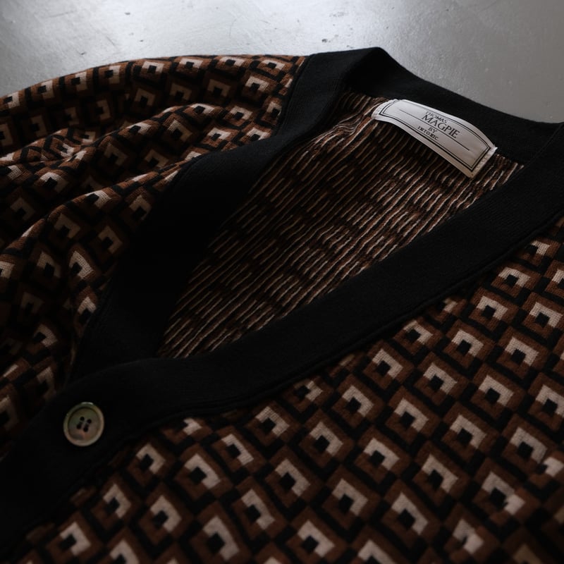 THOMASMGPIE トーマスマグパイ BLOCK W JACQUARD CARDIGAN THOMASMGPIE トーマスマグパイ BLOCK W JACQUARD CARDIGAN