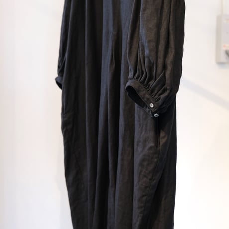 suzuki takayuki 　puff-sleeve dress　navy　S221-20