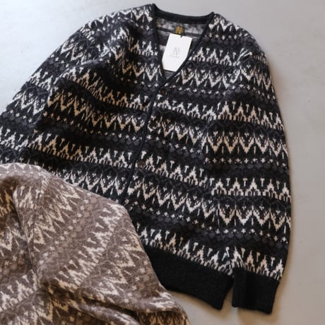 BATONER　Men MOHAIR JAQURD CARDIGAN 　BN-22FM-051