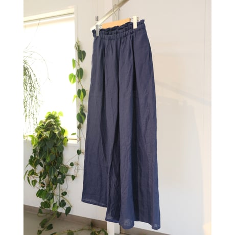 suzuki takayuki   gathered pants Ⅱ dark blue