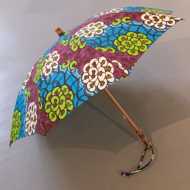 週間売れ筋 未使用 MANDRAKEアフリカンバティック傘 日傘 折り畳み傘
