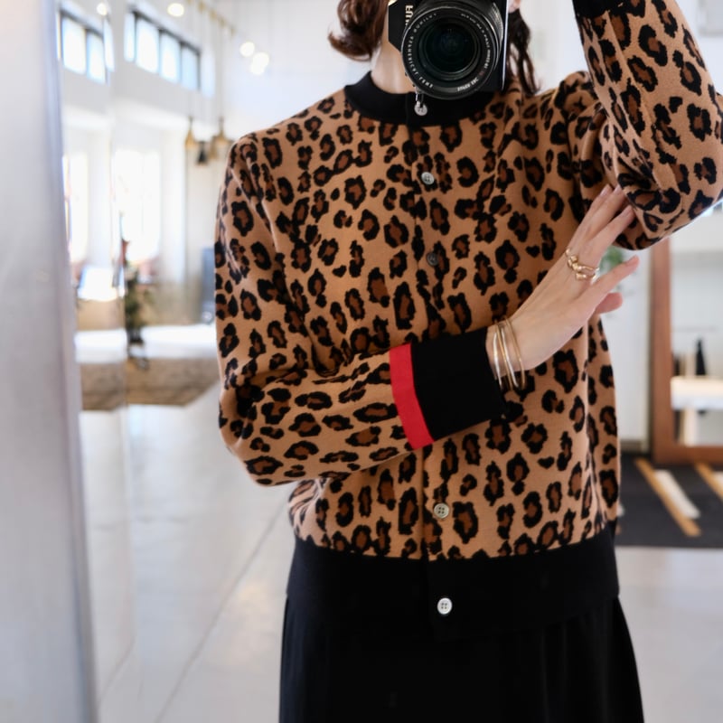 Thomas magpie reopard knit cardigan | geep