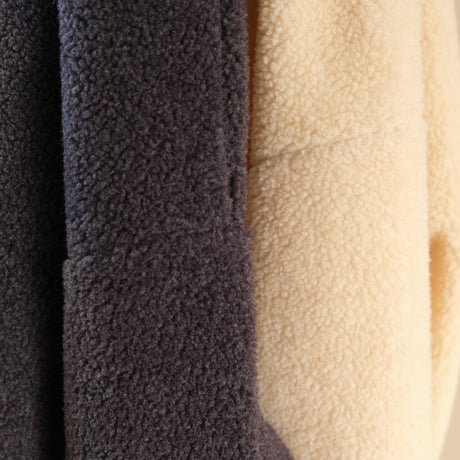HARVESTY  　BOA FLEECE EGG PULLOVER 　CHARCOAL
