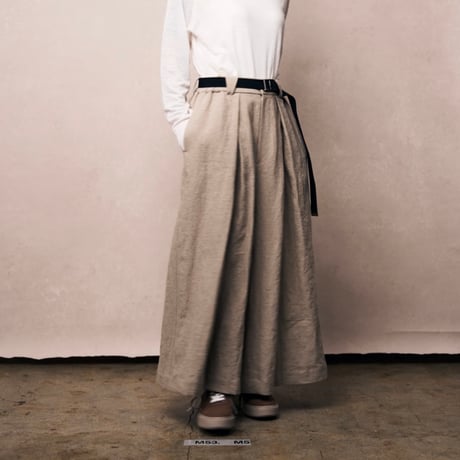 M53. BELTED SUPER WIDE PANTS (LINEN)