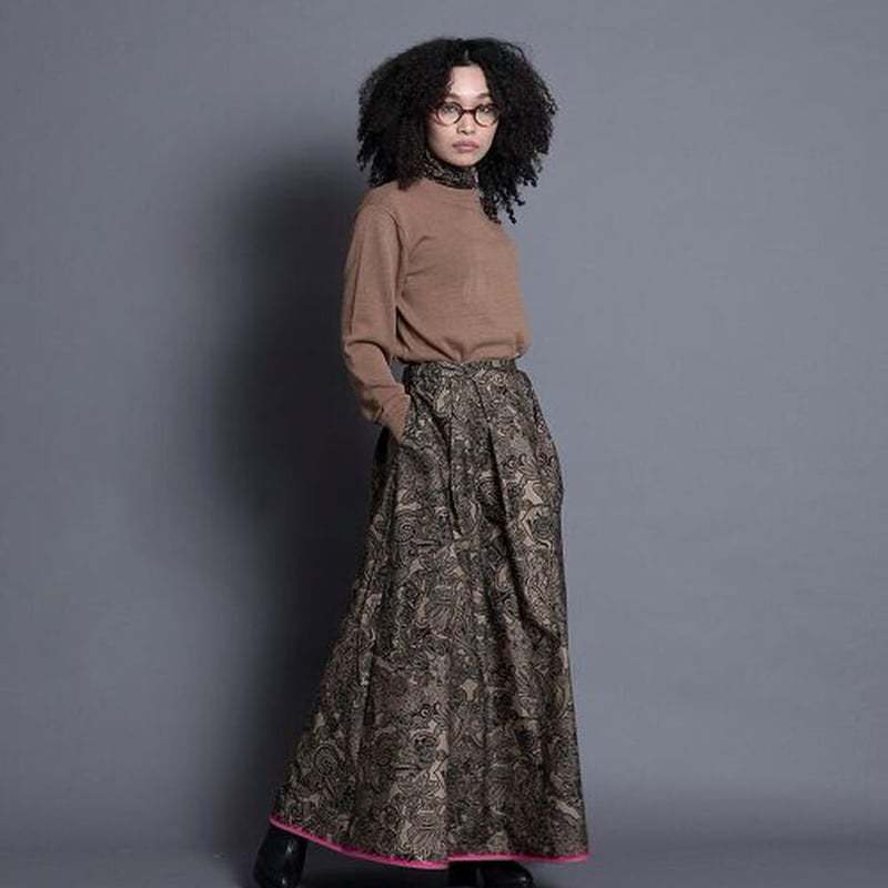 スカート THOMAS MAGPIE zentangle print long skirt THOMAS MAGPIE zentangle print long skirt【2213