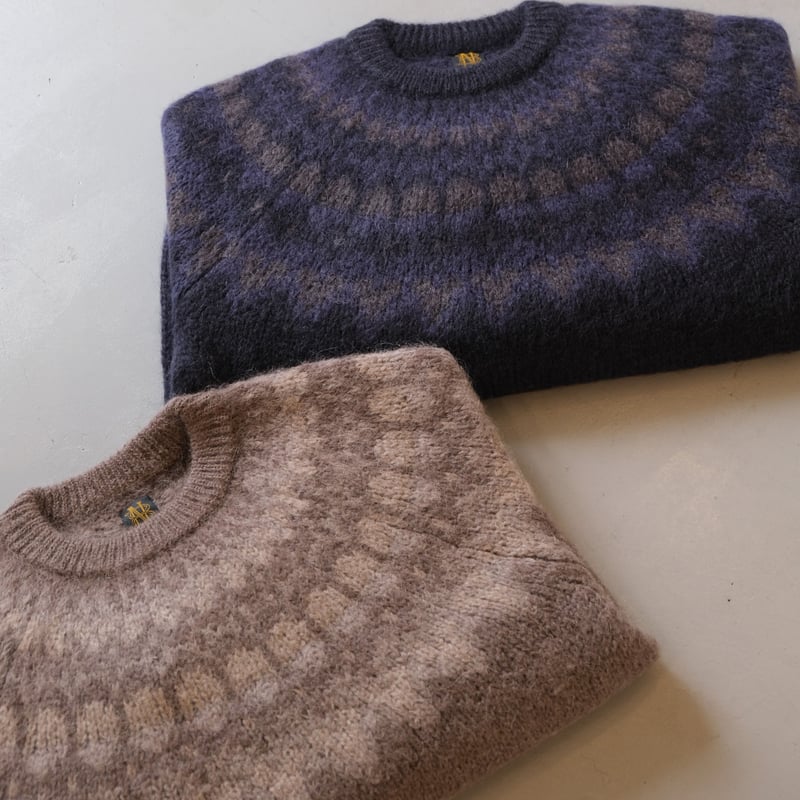 BATONER Men MOHAIR NORDIC CREW NECK BN-22FM-0