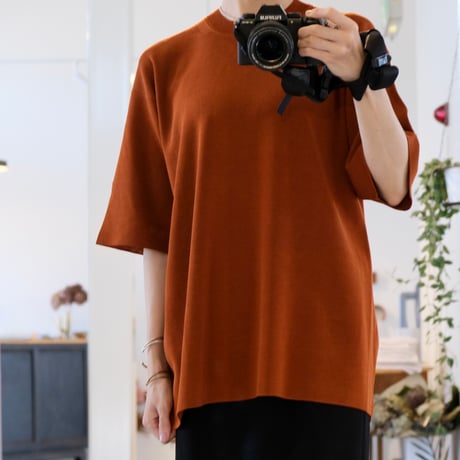 BATONER  Men   TWIST SILK WOOL SHORT SLEEVE CREW NECK    BN-24FM-001