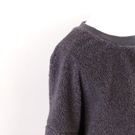 HARVESTY  　BOA FLEECE EGG PULLOVER 　CHARCOAL