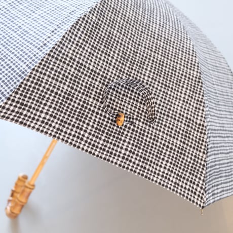 bonbonstore   ニューベーシック長傘　ドローイングチェック（ブラック）