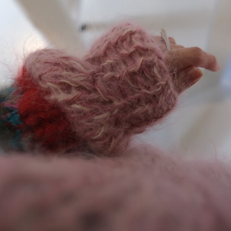 LES TRICOTSD'O　レトリコドール    Mohair Pullover Round Neck  Pink Melange