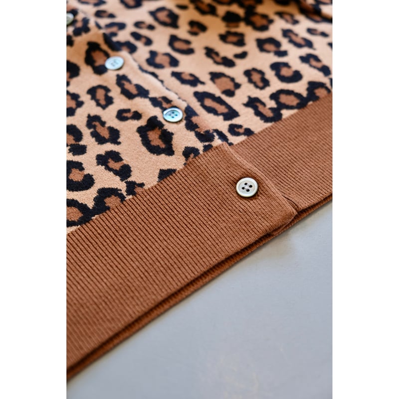 Thomas magpie reopard knit cardigan | geep