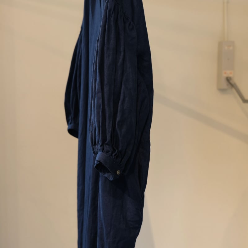 suzuki takayuki puff-sleeve dress navy S221-20 suzuki takayuki puff-sleeve dress navy S221-20