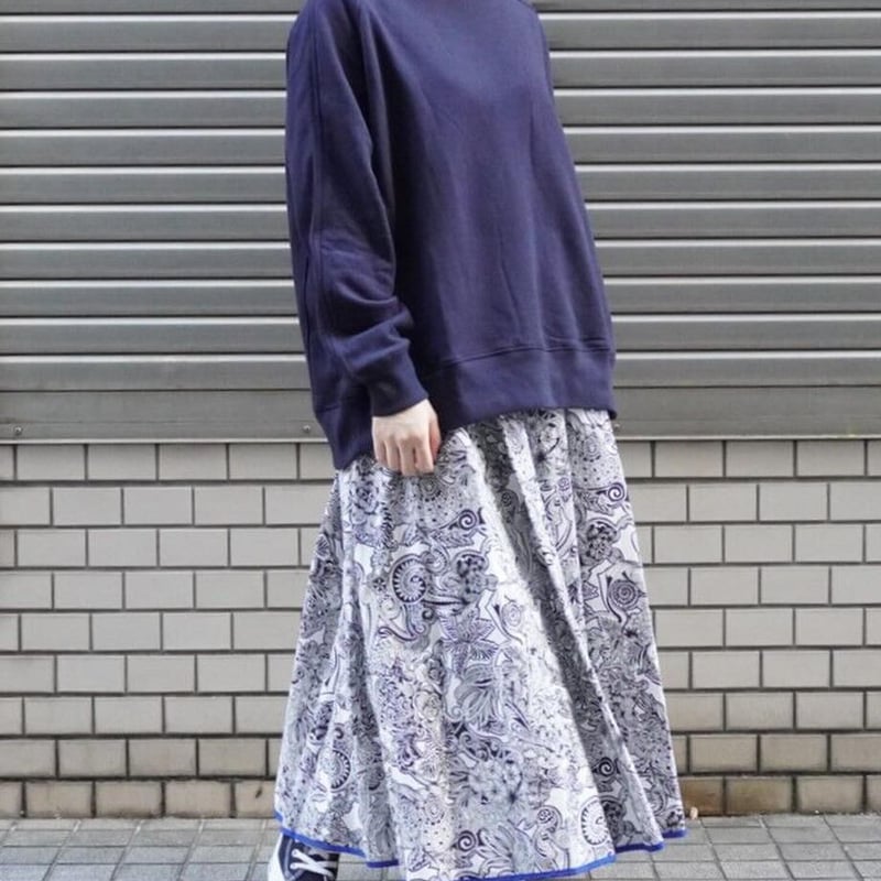 THOMAS MAGPIE zentangle print long skirt【2213