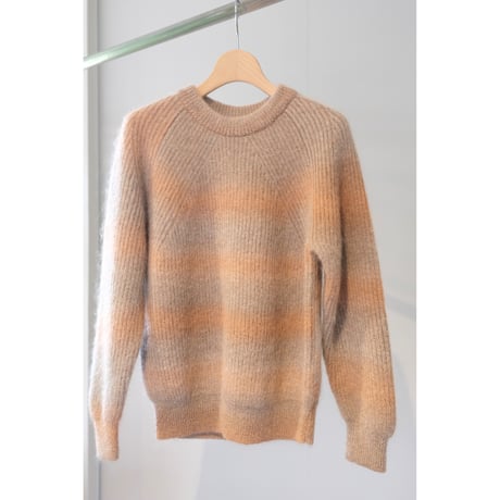BATONER  WOMAN  MOHAIR KASURI DYE SIGNATURE CREW NECK