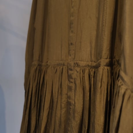 suzuki takayuki　dropped torso dress　Kahki　A221-20