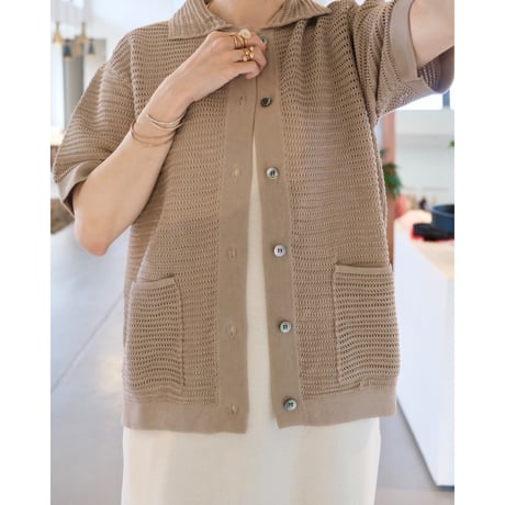 BATONER  MEN  SUMMER KNIT POLO CARDIGAN SHORT SLEEVE　 BN-26SM-066