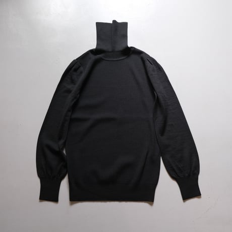 SINME リブタートルニット 　S21AW-11　オフ/ブラック/ライトグレー