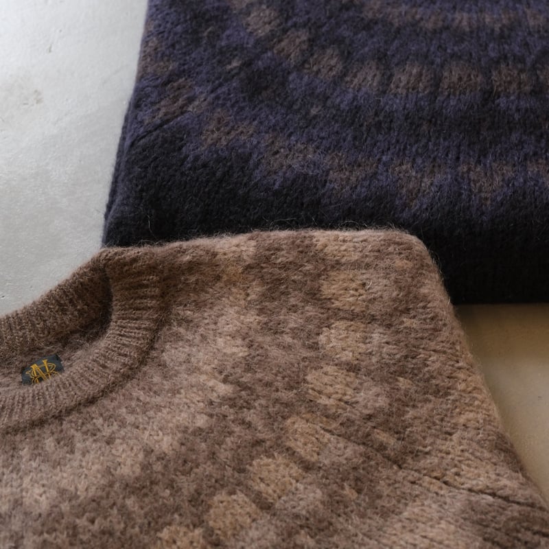 BATONER Men MOHAIR NORDIC CREW NECK BN-22FM-0