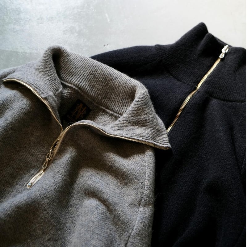 【24aw】BATONER CAMEL HALF ZIP BATONER Men BACKLOOP CAMEL HALF ZIP | geep