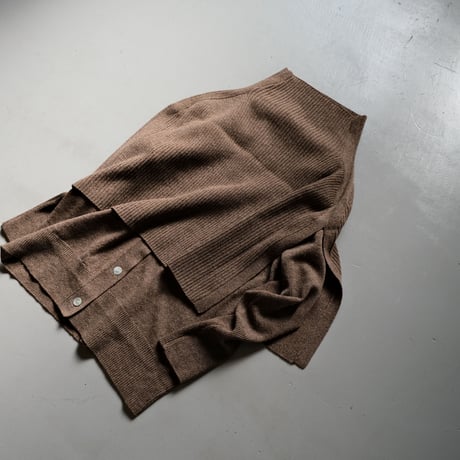 R JUBILEE 　 Layered Knit Cardigan　D/BROWN　RJ21083002