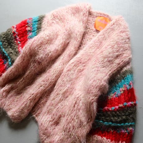 LES TRICOTS D’O    モヘヤ ショートカーディガン 　pink melange　Ｈ-AW23-M-4000-CS