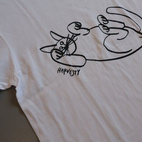 HARVESTY   PRINTED T-SH【CAT】 プリントTee CAT   A52105