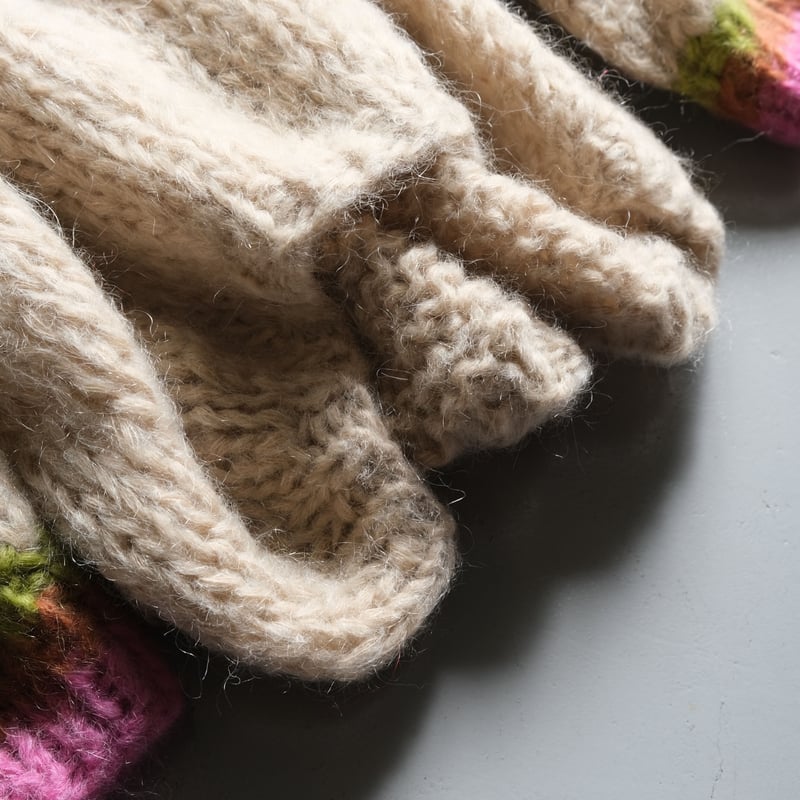 LES TRICOTS D'O ニット　ハンドメイド LES TRICOTS D'O モヘヤ ショートカーディガン gray melange