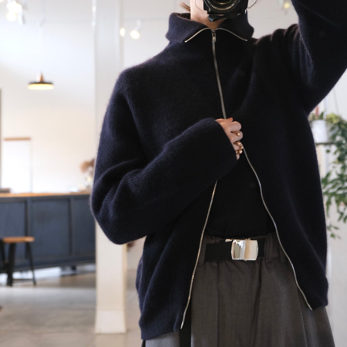 BATONER Woman CASHMERE FOX DRIVERS KNIT | geep