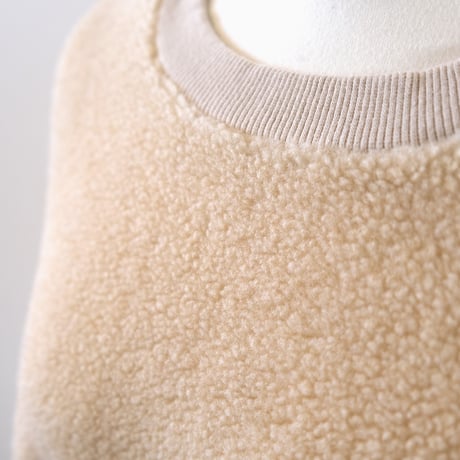 HARVESTY  　BOA FLEECE EGG PULLOVER　  BEIGE