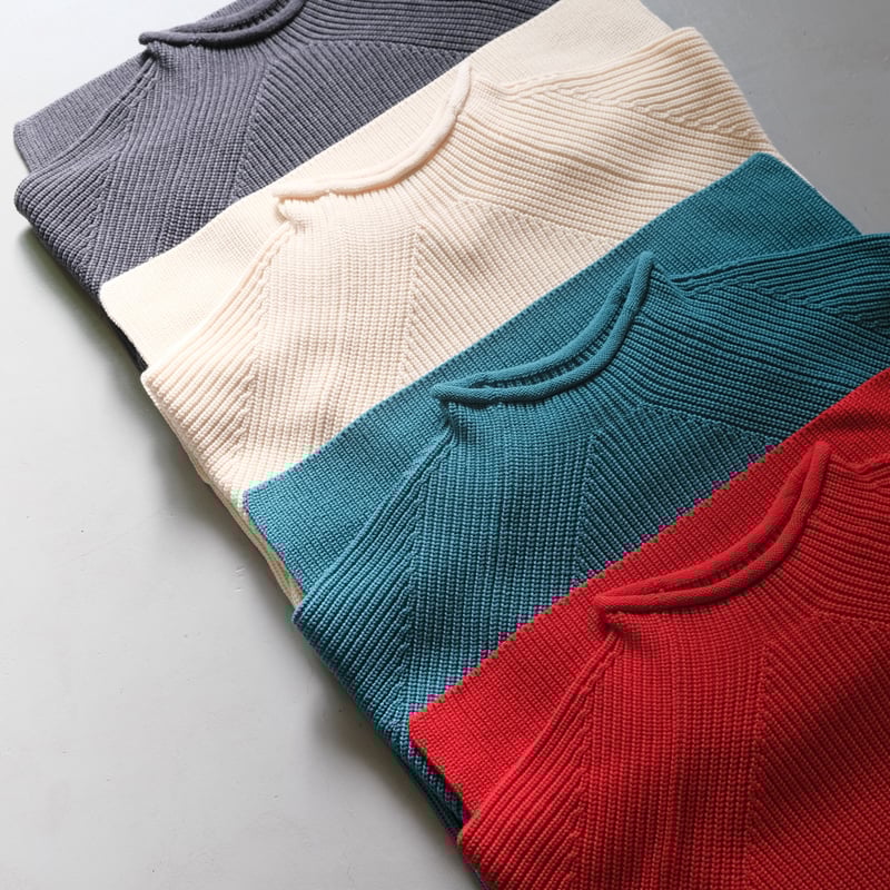 BATONER SIGNATURE KNIT パープル BN-21FM-023 SIGNATURE CREW NECK Purple | Dresswell online store