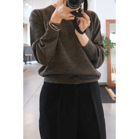 BATONER　WOMEN    RAMIE WOOL CREW NECK   BN-25FL-001