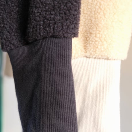 HARVESTY  　BOA FLEECE EGG PULLOVER 　CHARCOAL