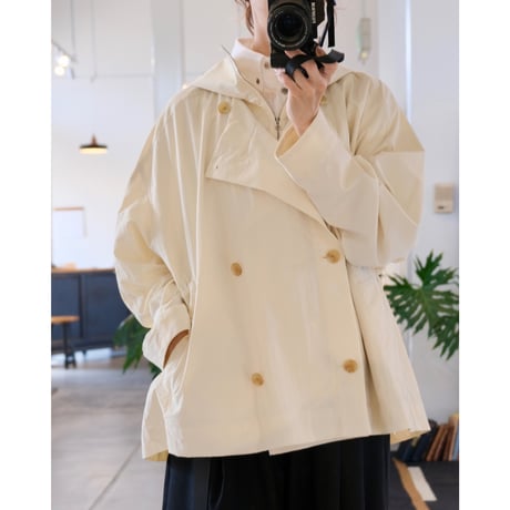 VACHEMENT  Nylon Tusser Layered Short Coat