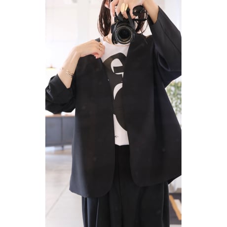 SINME  ノーカラージャケット  SS16-06   ブラック